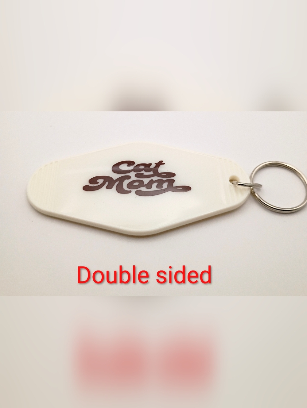 Cat Mom Motel Style Keychain Vinyl UV Resin Double Sided Handmade Gift
